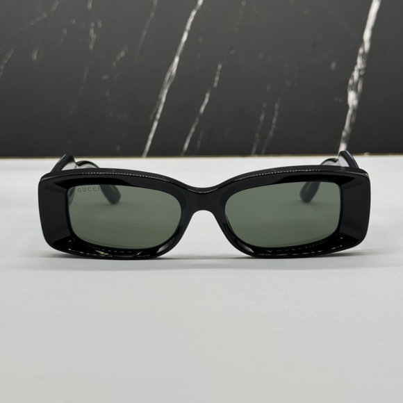 NEW GG1528S 001 GUCCI BLACK GREY SQUARE WOMEN GUCCI SUNGLASSES - Picture 5 of 14